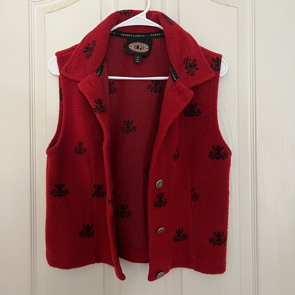 County Clothing Co Women’s Red & Black Vest Sz S